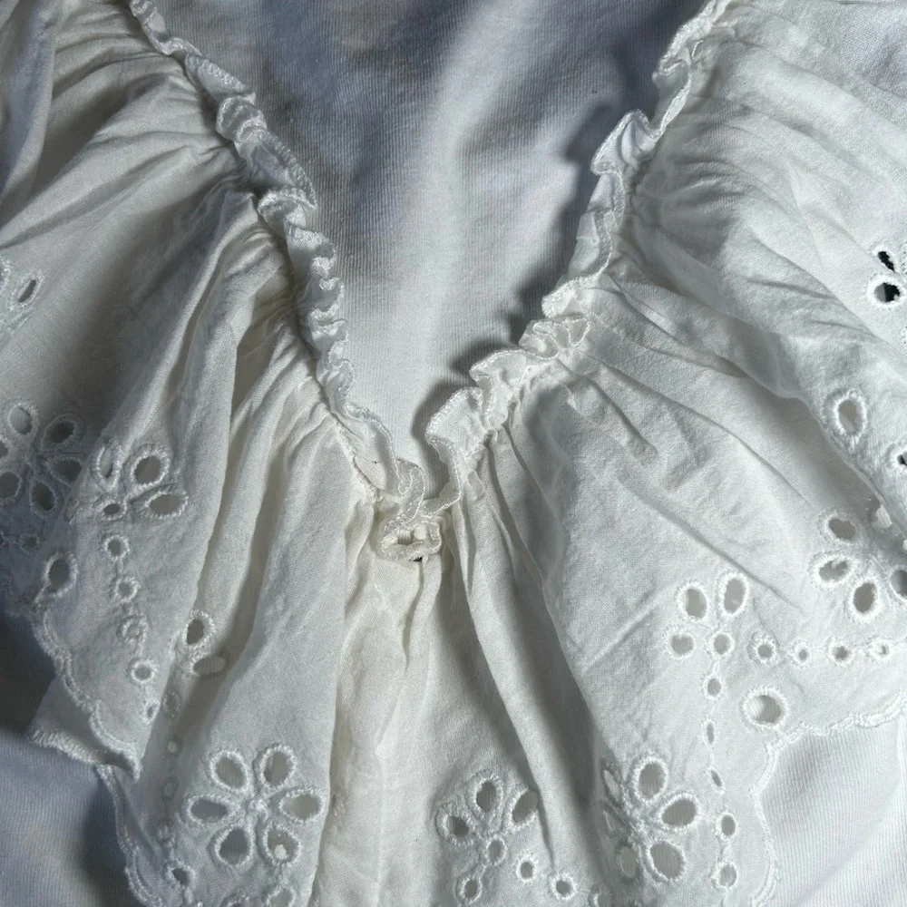 White Eyelet Ruffle Kids One Piece 3/6months infant (c) - Picture 3 of 7